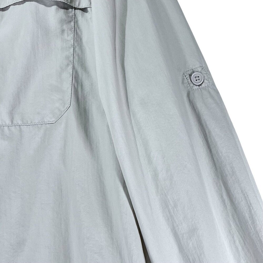 White Sierra Outdoor Shirt Beige Medium Fishing Hiking Vented Rolled Sleeves - Picture 4 of 16